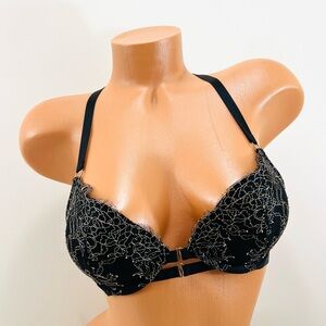 34B Victoria’s Secret Very Sexy Strappy Push Up Bra Corset Top Front Close